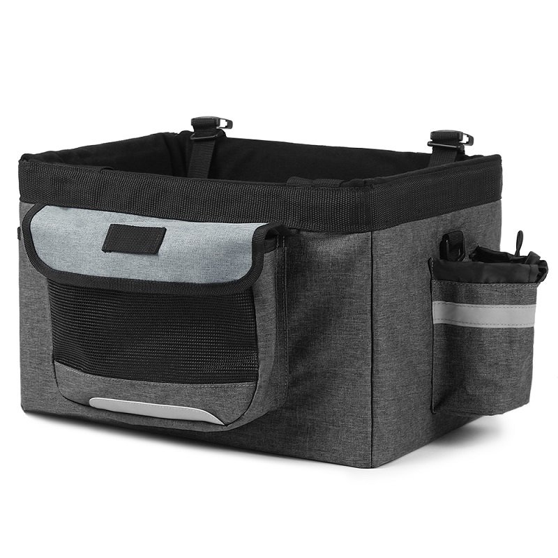 18L Foldable Oxford Fabric Bike Basket 10kg Load Bicycle Handlebar Front Bag Box Pet Dog Cat Carrier Accessories For Dog - Image 5