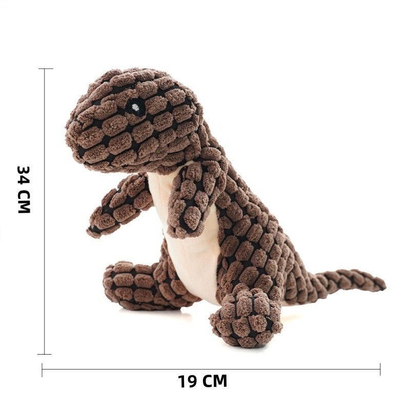 Squeaky Dinosaur Toy Soft Plush Toy for Dogs Pet Molar Toy Dinosaur Dog Toy Teething Toys for Puppies Dog Chew Toy Stuffed Animal Dog Toy Dog Toys Cartoon Dog Pp Cotton Puppy - Image 4