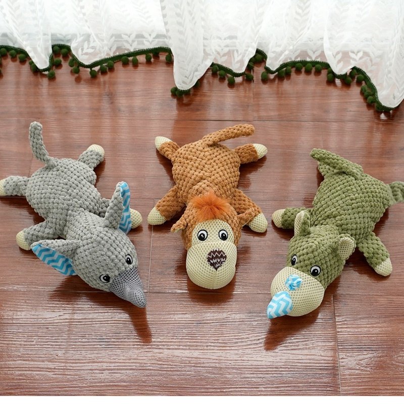 Squeaky Dinosaur Toy Soft Plush Toy for Dogs Pet Molar Toy Dinosaur Dog Toy Teething Toys for Puppies Dog Chew Toy Stuffed Animal Dog Toy Dog Toys Cartoon Dog Pp Cotton Puppy - Image 7