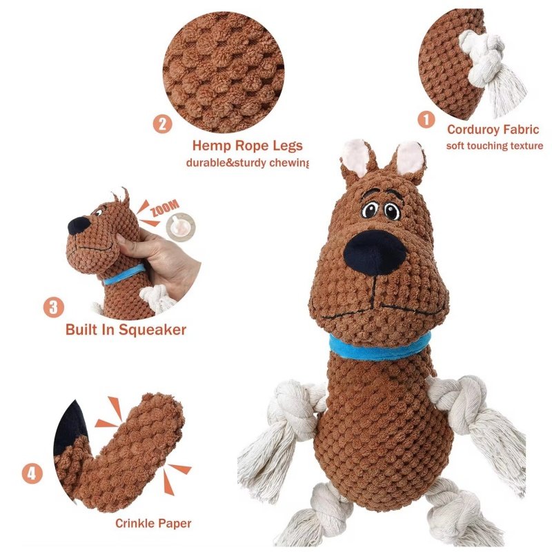 Wholesale Manufacturer Indestructible Dog Plush Squeaky Toy Chew Pet Dog Rope Toys, pet toys and dogs, pet toys for dogs, charming pet toys - Image 2